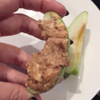 Green apples and organic peanut butter
