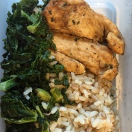Chicken breast, three grain rice and kale